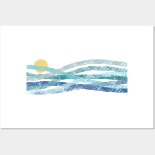 Sunset Wave Lines Posters and Art